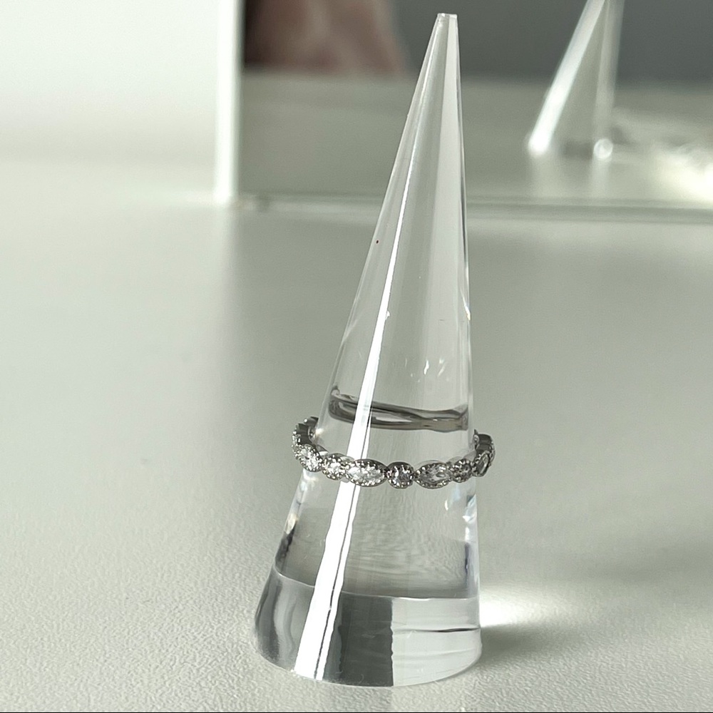 Dainty CZ Silver Rhinestone Ring
